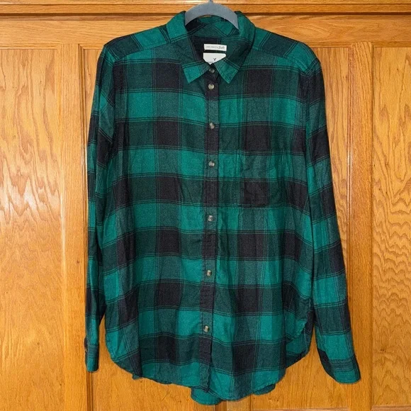 American Eagle Ahh-amazingly Soft Boyfriend Fit Flannel - Picture 1 of 4